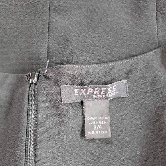 EXPRESS black Slit front & Back V-neck Sleeveless Dress Size- 3/4 - Picture 8 of 8
